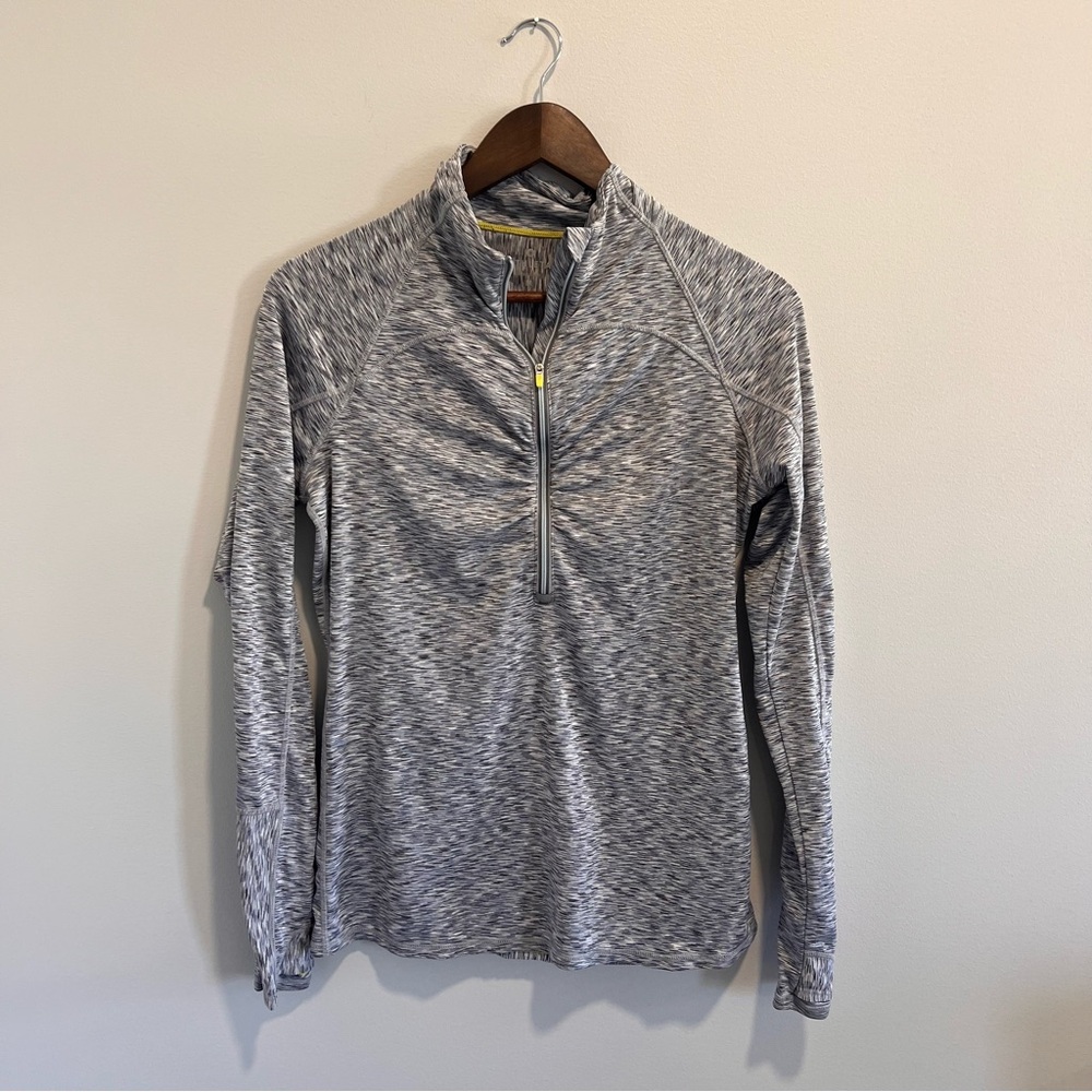 Athleta Elite Pullover Half Zip-Up Heather Grey Medium